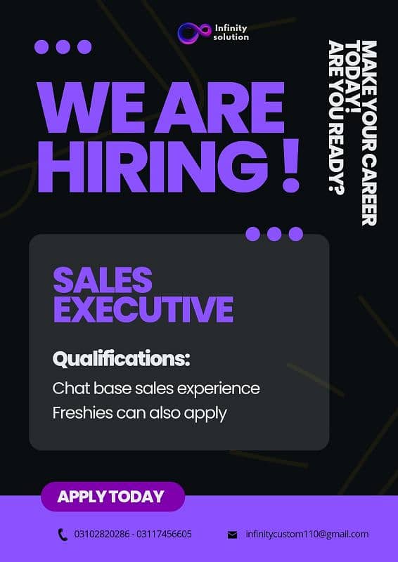 Need Sales executive chat based 1