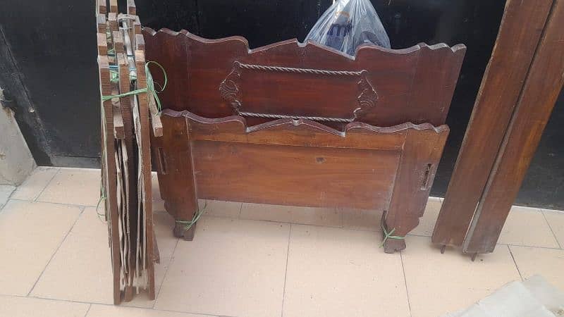 sheesham wood single bed for sale with mattress 2