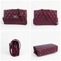 Free Cash On Delivery Women’s PU LeatherShoulder Bag (Maroon)