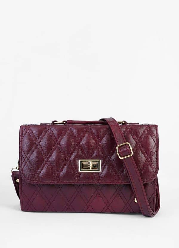 Free Cash On Delivery Women’s PU LeatherShoulder Bag (Maroon) 4