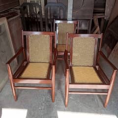 Three woods made chairs