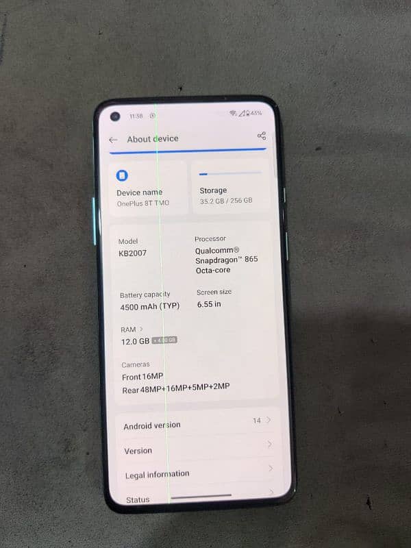 OnePlus 8t 12/256 non pta update ki vaja sa line or invisible shade 1