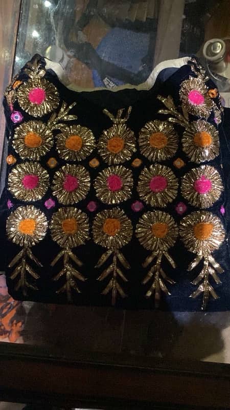 black velvet frock with multani goota design 2