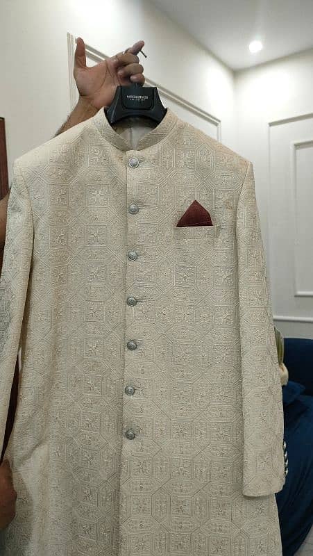 Republic by Omer Farooq Sherwani with Kullah available for sell 1