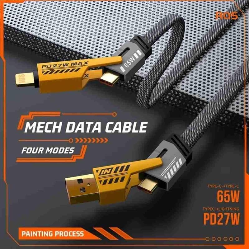 Fast Charging TPE 3 in 1 Charging Cable - 65 Watts power 0