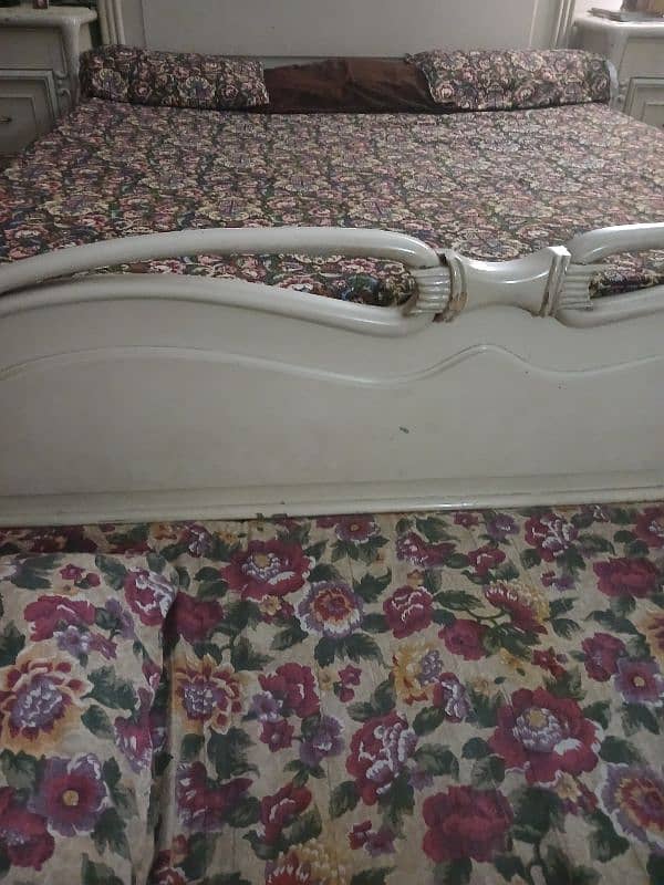 used bed with side tables and dressing table for sale. 1