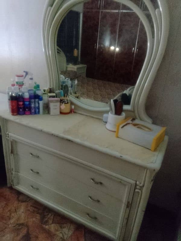 used bed with side tables and dressing table for sale. 3