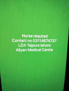 Nurse Required for evening 03114674737