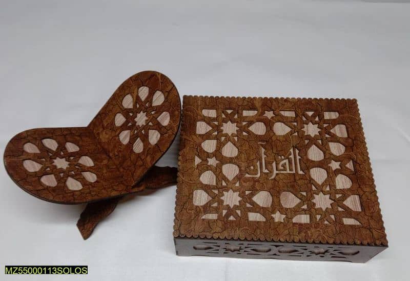 Quran wooden rehel and box 1