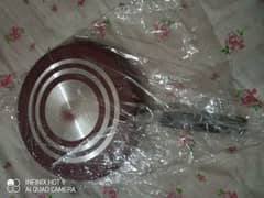 flat non stick pan and cooking spoons set