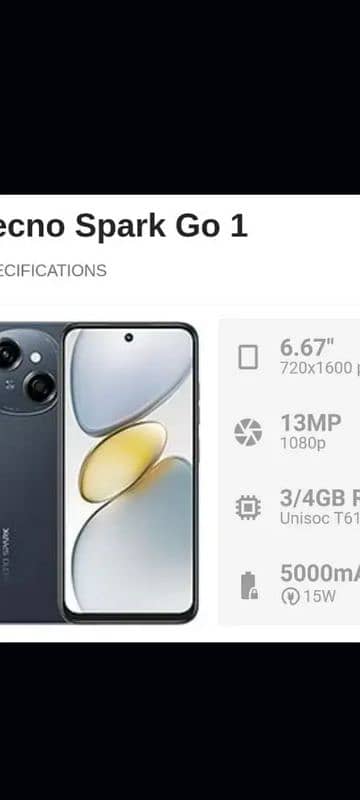 Tecno spark GO 1 4gb 64gb one day used 1