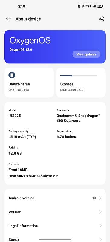 Oneplus 8 pro 12/256 dual approved dotted 5