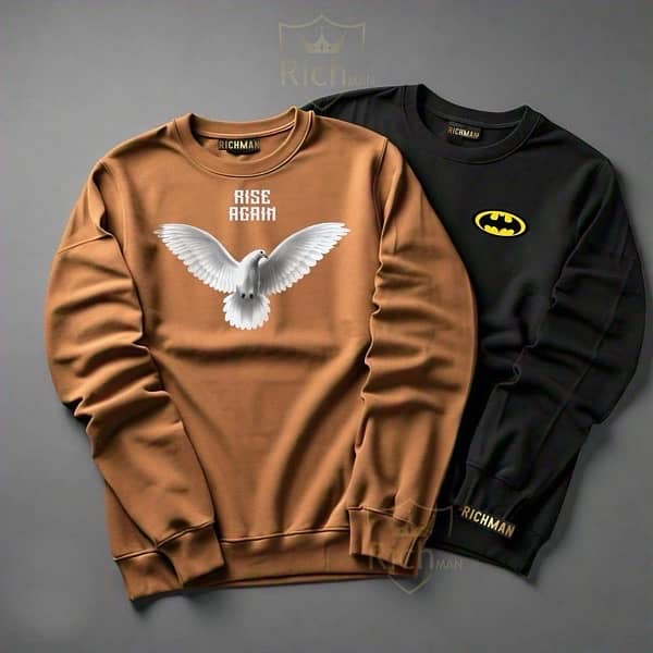 Mens Fleece printed Sweatshirt Pack of 2 4