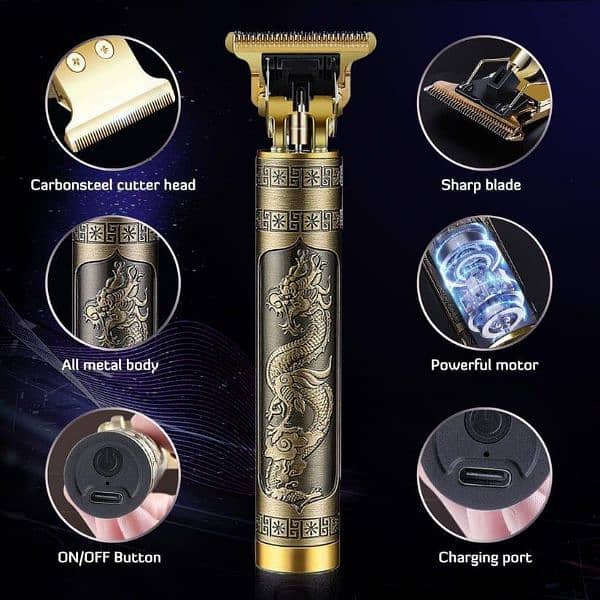 men's golden ABS alloy hair trimmer 5