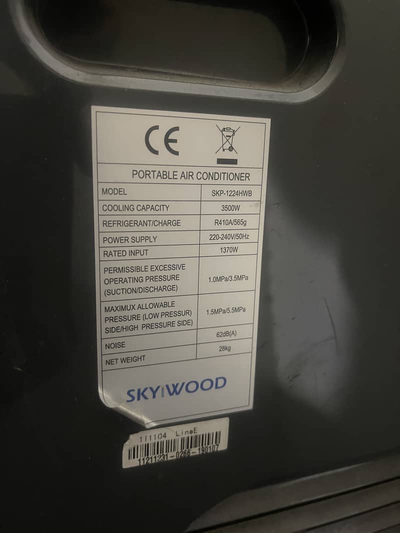 Skywood 1 ton portable ac 2