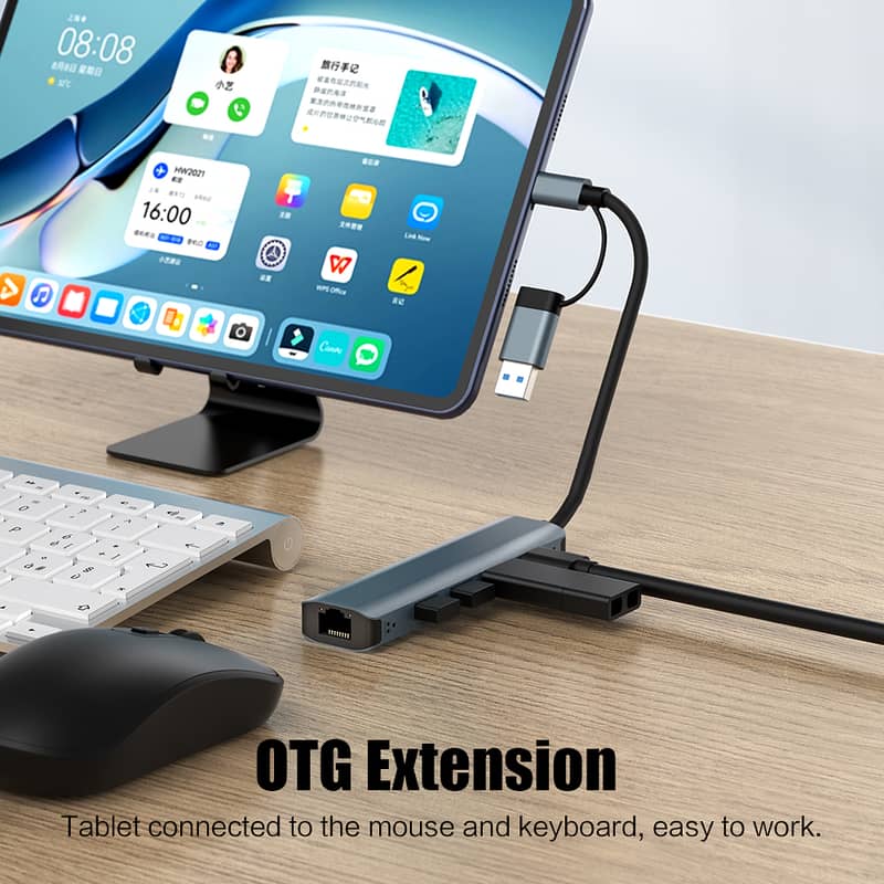 5-IN-2 USB-C/A MULTIPORT ADAPTER USB 3.0 GIGABIT RJ45 DOCKING STATION 11