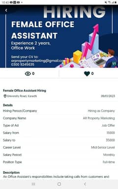 Urgent Needs office females staff