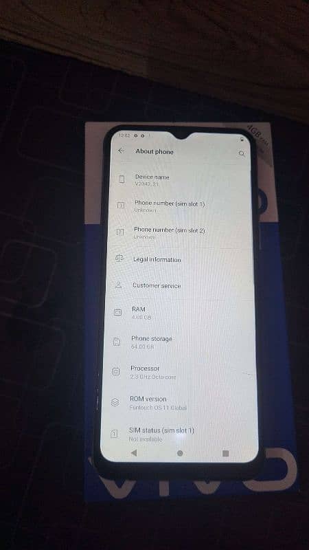Vivo y20 full Box 4GB/64GB 4