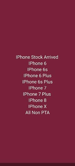 IPhone 6,6s,6+,6s+,7,7+,8,X All Models NoN PTA Stock Arrived