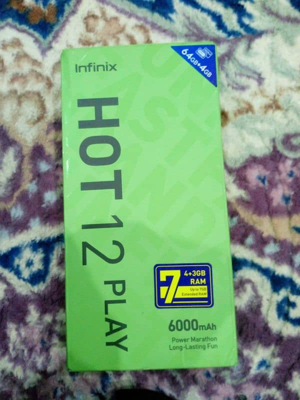 infinix hot 12play 4 64 with box only 2