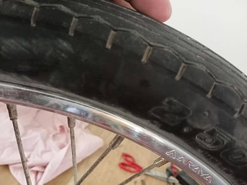 Honda 125 front Araya Rim with Tyre tube 2