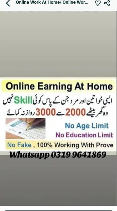 online Working at Home/ online work for Students 0