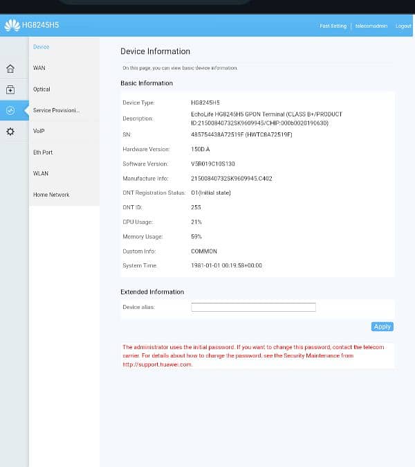 huawei Hg8245h5 gpon 3