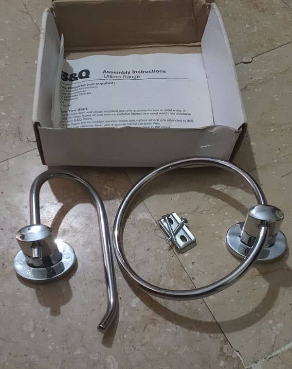 Stainless steel Towel ring and Toilet paper holder set 0