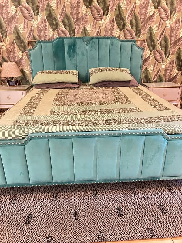 bed set with dressing side tables and combed storage sofa 1