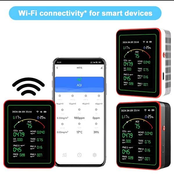 Tuya WiFi 15 in 1 Air Quality sports Detector APP Control Portable 9