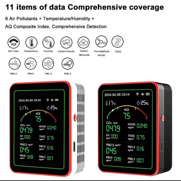 Tuya WiFi 15 in 1 Air Quality sports Detector APP Control Portable 10