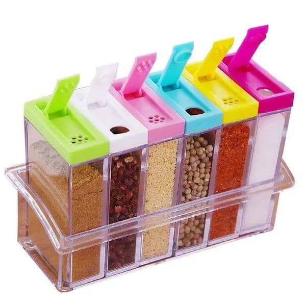 Spice Jars Dispenser Masala Rack Easy Flow Storage Crystal Seasoning B 0