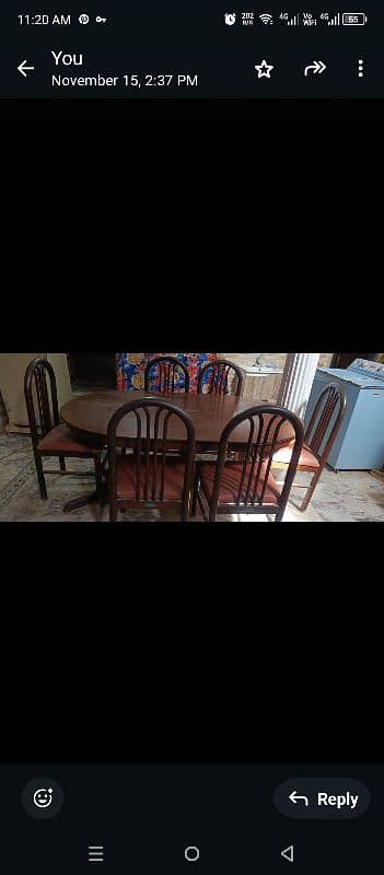 6 chairs wooden dining table 1