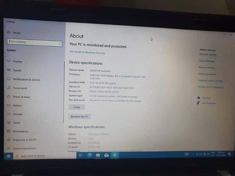 Lenovo 14" - A6 7000 Radeon R4, 5 Compute Cores 2C+3G 2.20 GHz 1