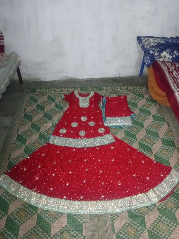 Lhenga kurti for sale hai use main hai kuch moti girh gye hain 2