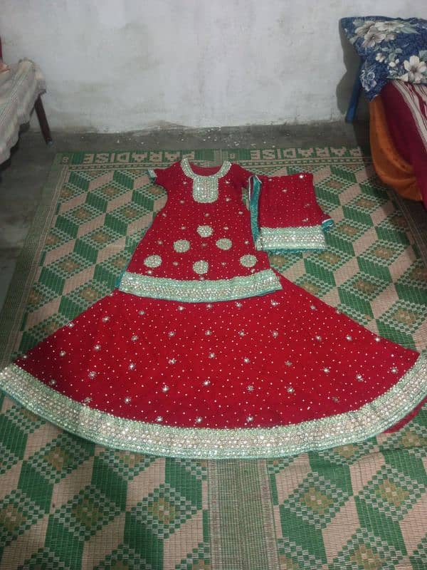 Lhenga kurti for sale hai use main hai kuch moti girh gye hain 3