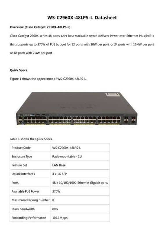 Cisco 2960x 24 port and 48 Port switches available 1