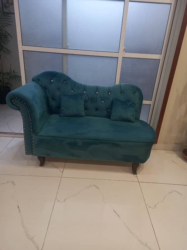 2 seater Velvet sattie 1