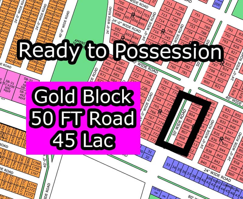 R - (50 FT Road + Gold Block) North Town Residency Phase - 1 Surjani 0