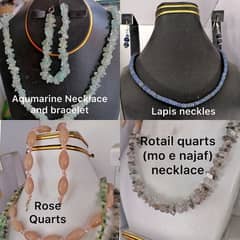 Quards and aquamarine Neckless set