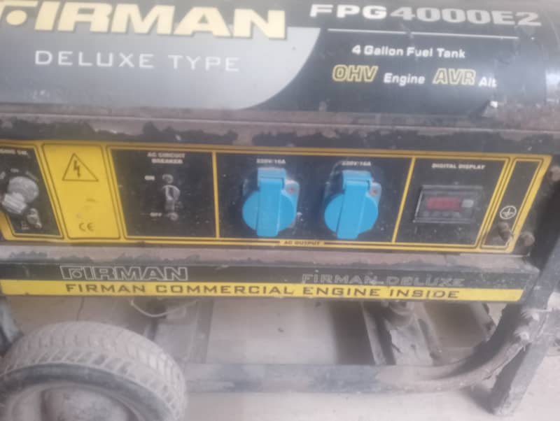 Firman 3000 watts 2.5kva Key start Generator - FPG3800E2R with gas kit 3