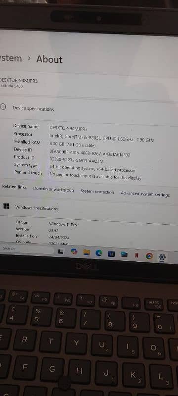 Dell core i5 ( 8 gen ) Condition 10/10 SSD 256 GB Ram 8  GB 1