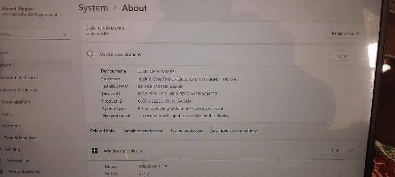 Dell core i5 ( 8 gen ) Condition 10/10 SSD 256 GB Ram 8  GB 6