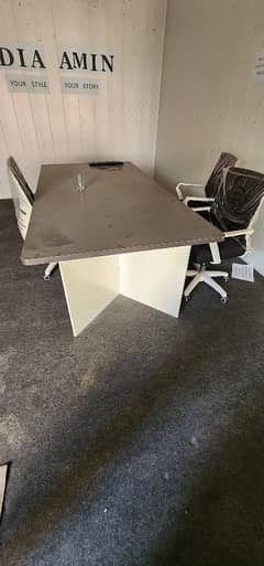 conference table and 4 pice chairs for sale new 1 2 time used only