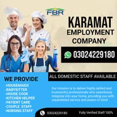 House maids , Helper , BabySitter , Chef , Care taker Domestic staff