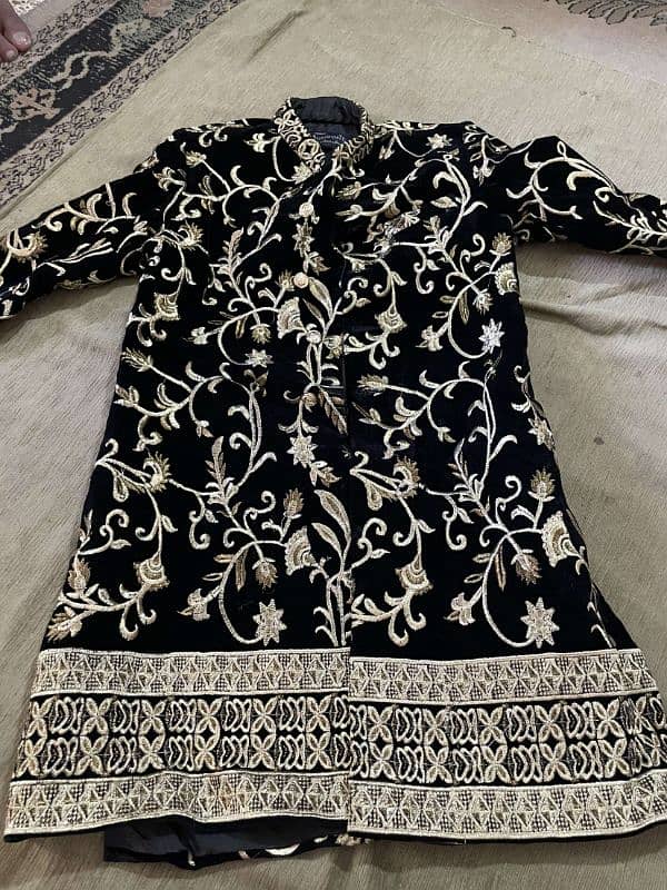 branded velvet sherwani 0