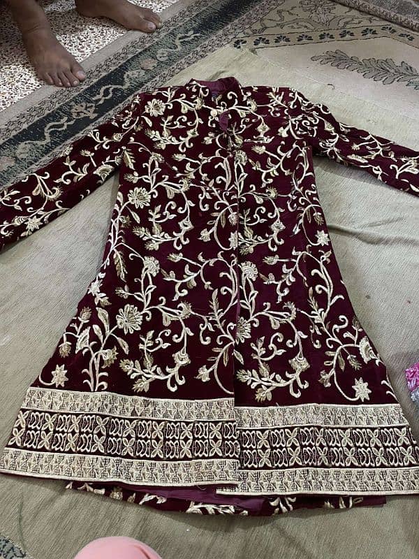 branded velvet sherwani 1