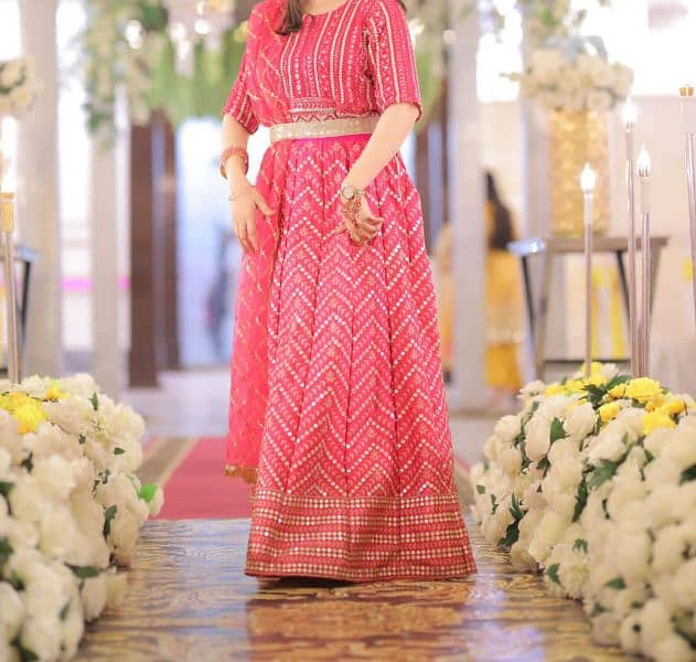 Pink Lehnga with Belt 1