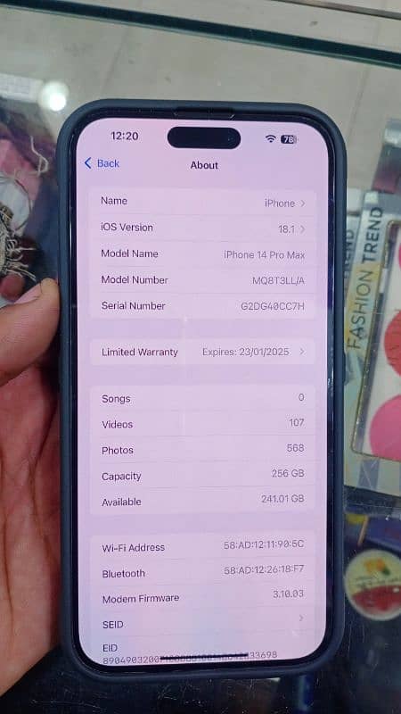 iphone 14 pro max 256GB  jV Deep purple 10/9.3 Waterpacked 100% 1