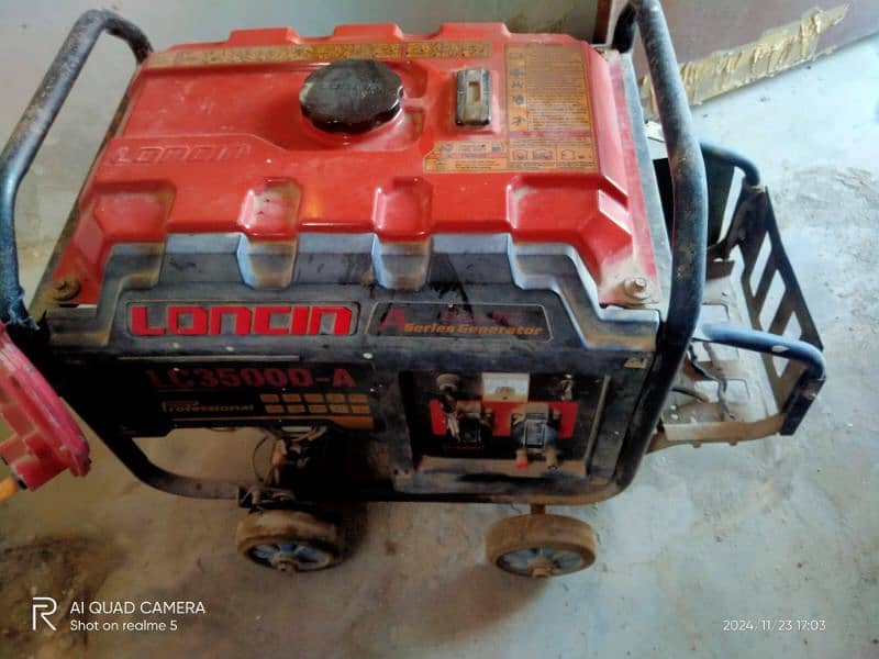 Used Loncin 2.5 kv generator  gas and petrol 0